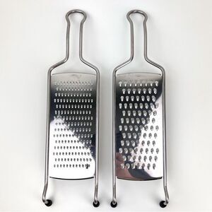 Rosle Set Of 2 Stainless Steel Wire Handle Hand Held Coarse Grater Medium Fine